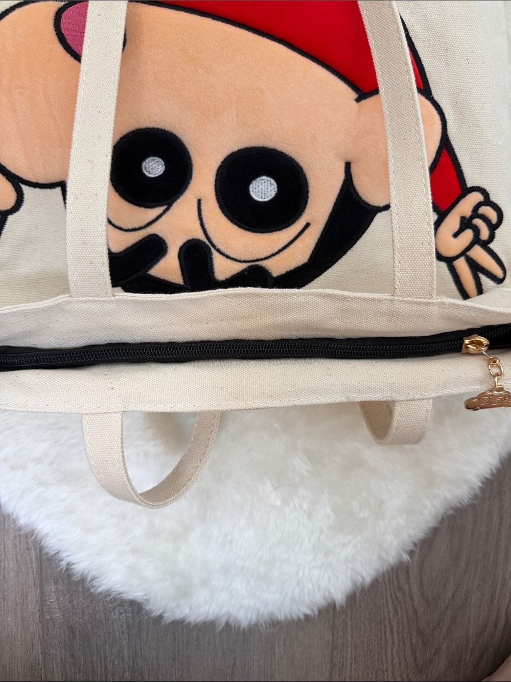 Crayon Shin-Chan 3D Plush Applique Canvas Tote Bag - Picture 5 of 8